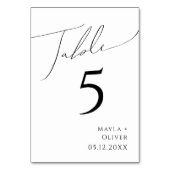 Whimsisches Minimalistisches Skript | TISCHNUMMER (Rückseite)