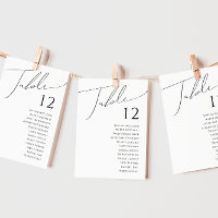 Whimsisches Minimalistisches Skript | TISCHNUMMER