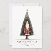 Whimsisches Minimalistisches Weihnachtsfest Feiertagskarte (Vorderseite)