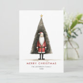 Whimsisches Minimalistisches Weihnachtsfest Feiertagskarte (Stehend Vorderseite)