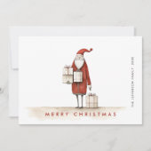 Whimsisches Minimalistisches Weihnachtsfest Feiertagskarte (Vorderseite)