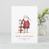 Whimsisches Minimalistisches Weihnachtsfest Feiertagskarte (Stehend Vorderseite)