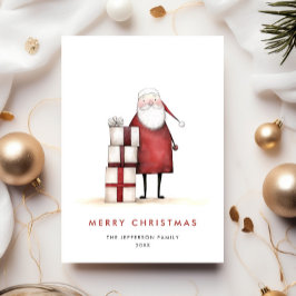 Whimsisches Minimalistisches Weihnachtsfest Feiertagskarte