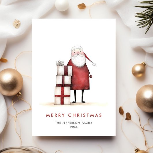 Whimsisches Minimalistisches Weihnachtsfest Feiertagskarte