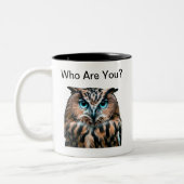Whimsisches Mit Augen Owl Zweifarbige Tasse (Links)