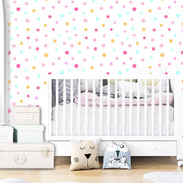 Whimsisches, modernes, farbenfrohes Pink Polka Dot Tapete