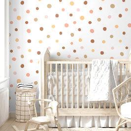 Whimsisches modernes Pastellrosa Polka Dot Muster Tapete