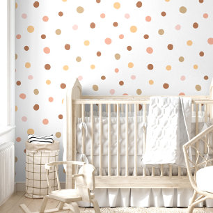 Whimsisches modernes Pastellrosa Polka Dot Muster Tapete