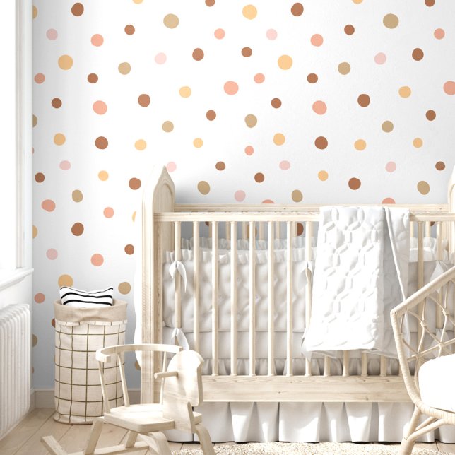 Whimsisches modernes Pastellrosa Polka Dot Muster Tapete (Whimsical Modern Pastel Pink Polka Dot Pattern Wallpaper)