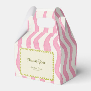Whimsisches, modernes Rosa und grüne Gastgeschenk Geschenkschachtel