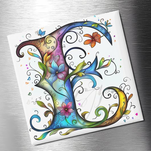 Whimsisches Monogramm E Magnet