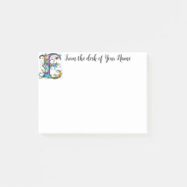 Whimsisches Monogramm E Post-it Klebezettel