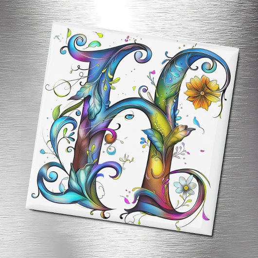 Whimsisches Monogramm H Magnet