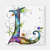 Whimsisches Monogramm L Magnet (Vorne)