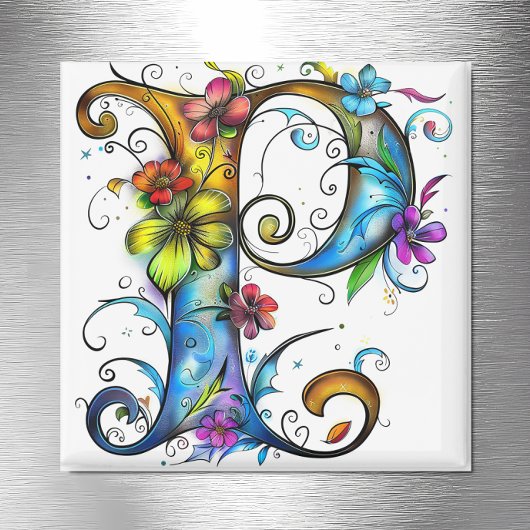 Whimsisches Monogramm P Magnet