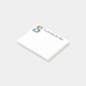 Whimsisches Monogramm S Post-it Klebezettel (angewinkelt)