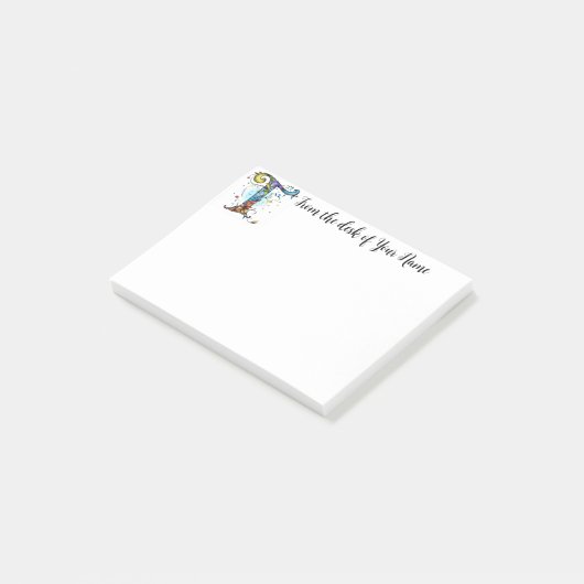 Whimsisches Monogramm T Post-it Klebezettel (angewinkelt)