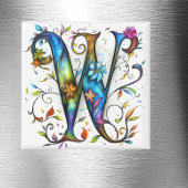Whimsisches Monogramm W Magnet