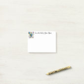 Whimsisches Monogramm W Post-it Klebezettel (Auf Schreibtisch)