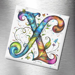 Whimsisches Monogramm X Magnet