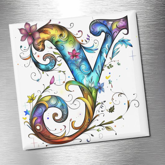 Whimsisches Monogramm Y Magnet