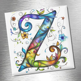 Whimsisches Monogramm Z Magnet
