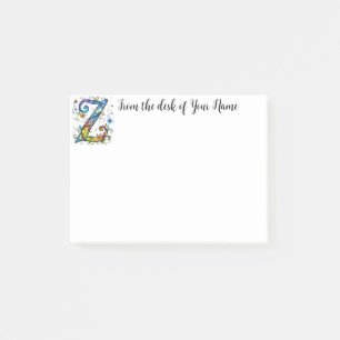 Whimsisches Monogramm Z Post-it Klebezettel