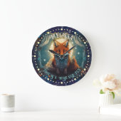 Whimsisches Moonlit Fox Wall Clock AI Art Design Große Wanduhr (Zuhause)