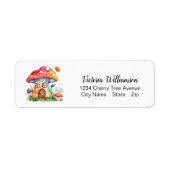 Whimsisches Mushroom House Niedliche Aquarellfarbe (Vorne)