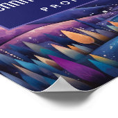 Whimsisches Nachtleben Big Moon Landschaft Busines Poster (Ecke)