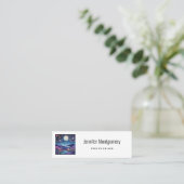 Whimsisches Nachtleben Big Moon Landschaft Mini Visitenkarte (Stehend Vorderseite)