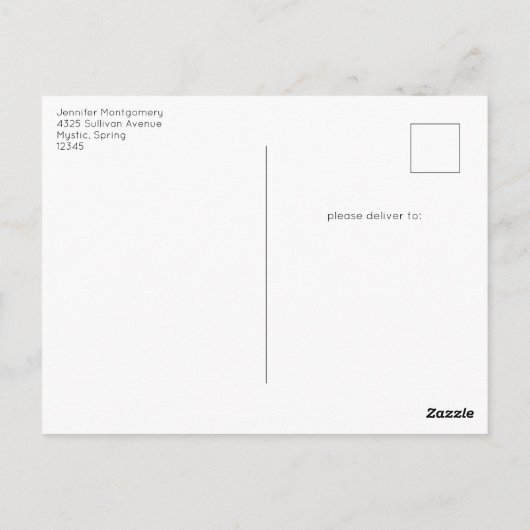 Whimsisches Nachtleben Big Moon Landschaft Postkarte (Rückseite)