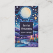 Whimsisches Nachtleben Big Moon Landschaft Visitenkarte (Vorderseite)