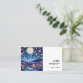 Whimsisches Nachtleben Big Moon Landschaft Visitenkarte (Stehend Vorderseite)