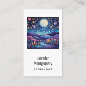 Whimsisches Nachtleben Big Moon Landschaft Visitenkarte (Vorderseite)