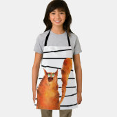 Whimsisches, neugieriges Katzen auf Streifenmuster Schürze (Insitu)