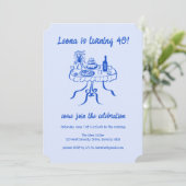 Whimsisches Niedlich Buffet Picnic Custom Geburtst Einladung (Stehend Vorderseite)