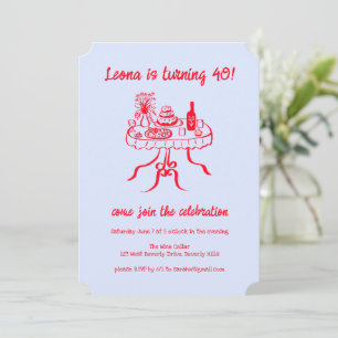 Whimsisches Niedlich Buffet Picnic Custom Geburtst Einladung