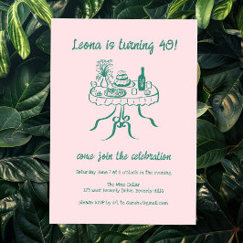 Whimsisches Niedlich Buffet Picnic Custom Geburtst Einladung