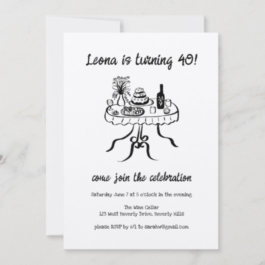 Whimsisches Niedlich Buffet Picnic Custom Geburtst Einladung (Vorderseite)