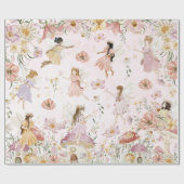 Whimsisches Niedlich Fairies Wildblume Garden Wies Geschenkpapier (Flach)
