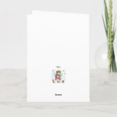 Whimsisches Niedlich Pink und Blauer Weihnachtsgel Karte (Rückseite)