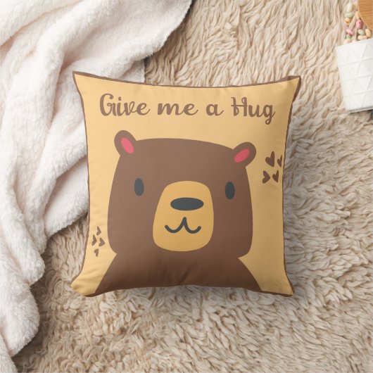 Whimsisches niedliches Bär personalisiertes Zitat Kissen (Decke)