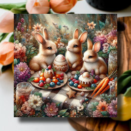 Whimsisches Niedliches Bunny Brunch Christlich Ost Feiertagskarte