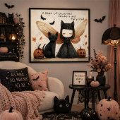 Whimsisches Niedliches Halloween Fairy & Cat Fanta Poster
