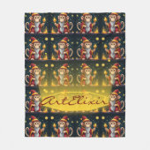 Whimsisches Niedliches Kawaii-Zauberer-Affenmuster Fleecedecke (Vorderseite)