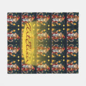 Whimsisches Niedliches Kawaii-Zauberer-Affenmuster Fleecedecke (Vorderseite (Horizontal))