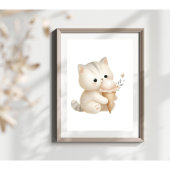 Whimsisches Niedliches Kitten Eating Ice Creme Poster