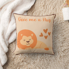 Whimsisches niedliches Löwenzettel personalisiert Kissen