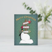 Whimsisches, niedliches Pinguindesign Postkarte (Stehend Vorderseite)